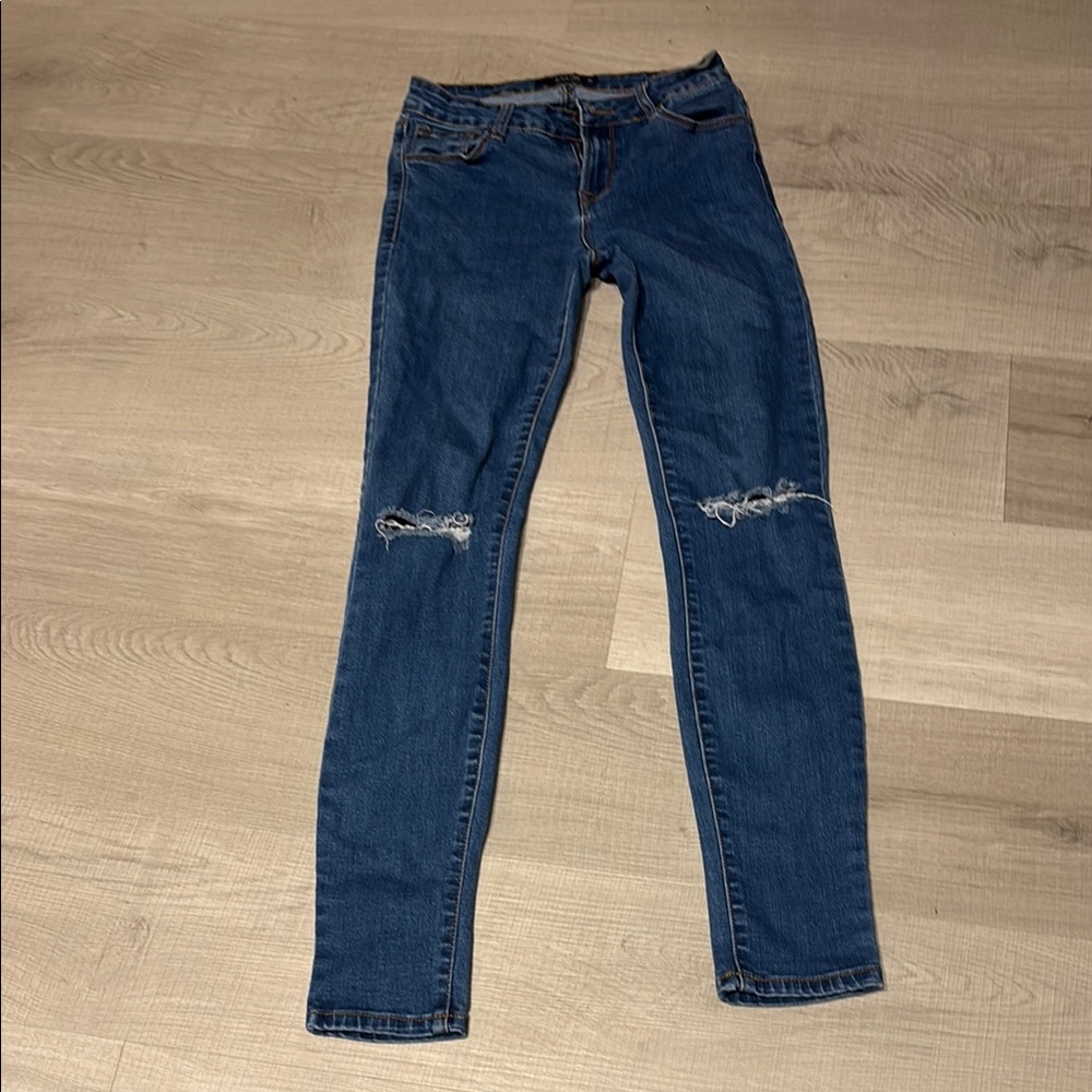 Harlow Classic Blue Distressed Women's Jeans